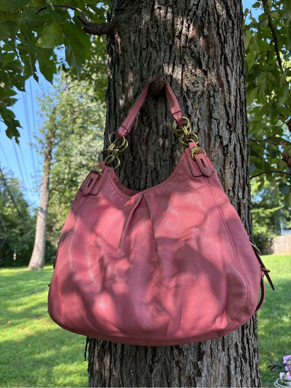 Coach Classic Pink Leather Hobo Bag - Women's Shoulder Bag